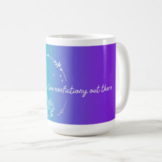 Es ist zu unliterarisch da draußen Buch-Mug, Blau Kaffeetasse