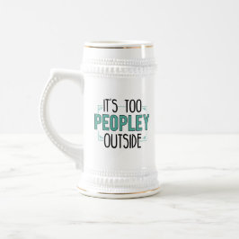 Es ist zu viel Leute außerhalb von Introvertieren Bierglas