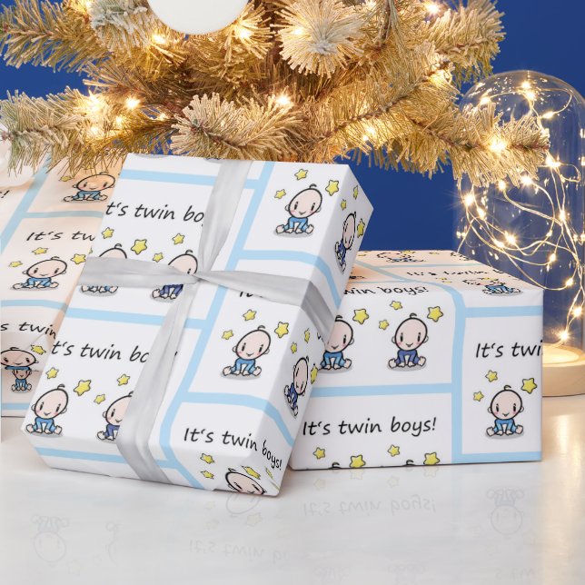 Es ist Zwillingsjunge Geschenkpackung, Babydusche  Geschenkpapier (Feiertage)