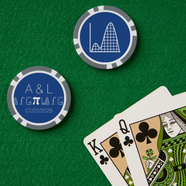 Es kommt in Blau hinzu Pokerchips (Pokertisch (doppelt))