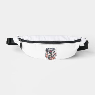 Es lebe die Freiheit Patriotisches Skelett Rocker- Bauchtasche