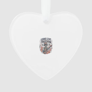 Es lebe die Freiheit Patriotisches Skelett Rocker- Ornament