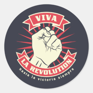 Es lebe die Revolution Runder Aufkleber