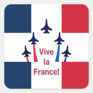 Es lebe Frankreich Quadratischer Aufkleber