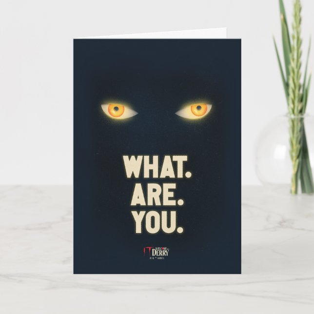 Es leuchtet die Augen "Was.Are.You". Karte (Vorderseite)