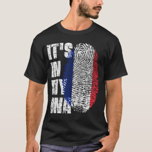 ES LIEGT IN MEINER DNA Frankreich Flagge Junge Mäd T-Shirt