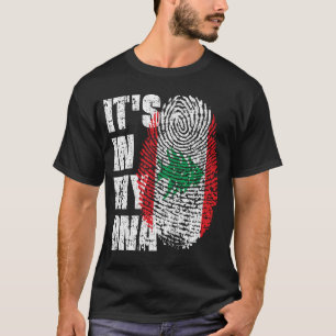 ES LIEGT IN MEINER DNA Libanon Flagge Junge Mädche T-Shirt