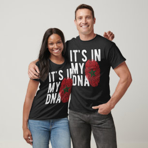 Es liegt in meiner DNA Marokko Flagge Fingerabdrüc T-Shirt