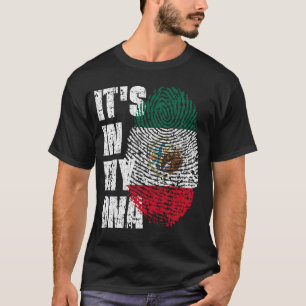 ES LIEGT IN MEINER DNA Mexiko Flagge Jungen Mädche T-Shirt