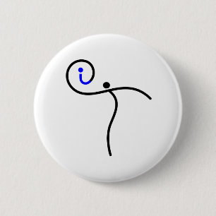 es Logo, 01 Schwarz/Blau. Button