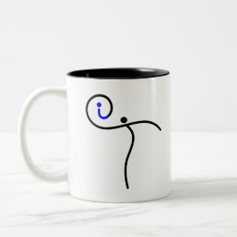 es Logo, 01 Schwarz/Blau. Zweifarbige Tasse