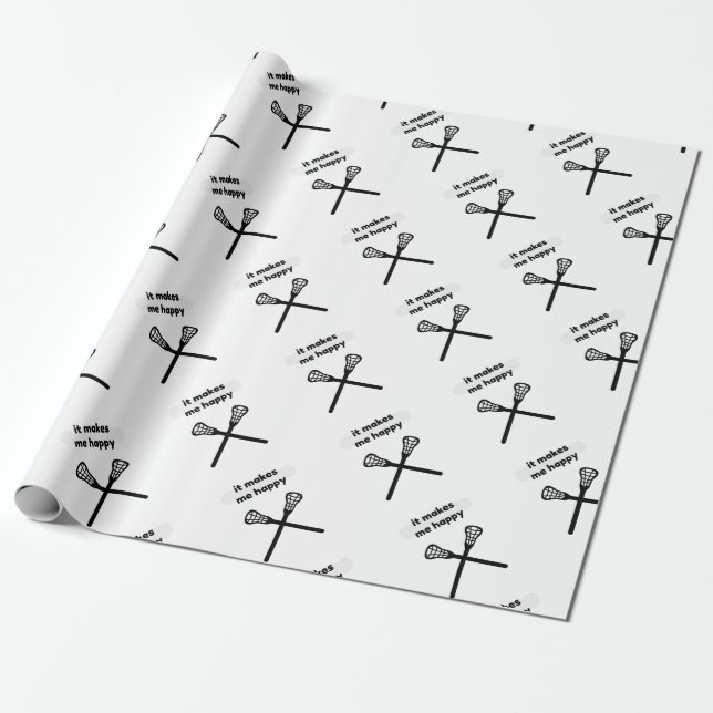 Es macht macht mich Glücklich-Lacrosse Geschenkpapier (Ungerollt)