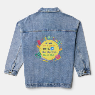 Es macht Spaß und Spiele, bis Bobbin raus geht Jeansjacke