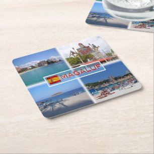 ES Mallorca - Megaluf - Strand - Meeresblick Rechteckiger Pappuntersetzer