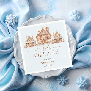 Es nimmt ein Village Winter Blue Baby Dusche Serviette
