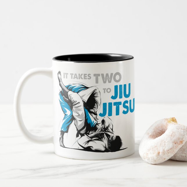 Es nimmt Jiu Jitsu zwei Zweifarbige Tasse (Mit Donut)
