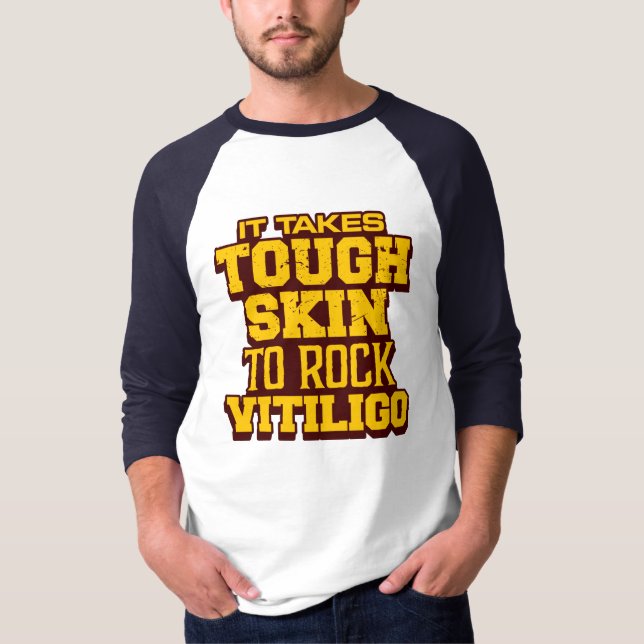 Es nimmt starke Haut zu Felsen vitiligo T-Shirt (Vorderseite)