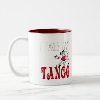 Es nimmt zwei zum Tango Zweifarbige Tasse