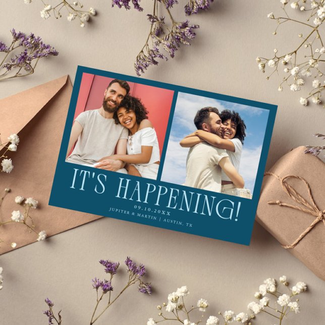 Es passiert 2-Foto Teal Hochzeit Save The Date (Von Creator hochgeladen)