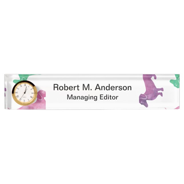 Es regnet Dackeln Namensplakette (Vorderseite)