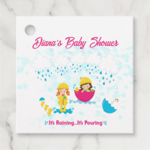 Es regnet, es gießt Rainy Day Babydusche Geschenkanhänger