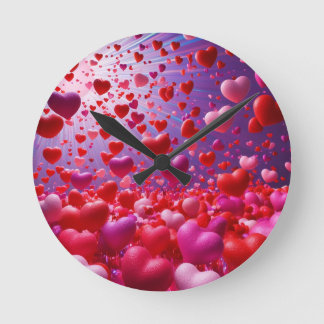 Es regnet Herzen Wanduhr
