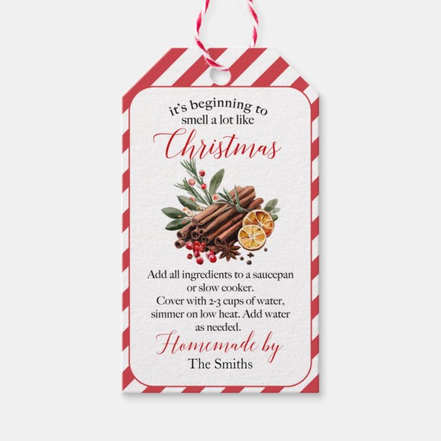 Es riecht wie Weihnachts-Potpourri Geschenkanhänger (Vorderseite)