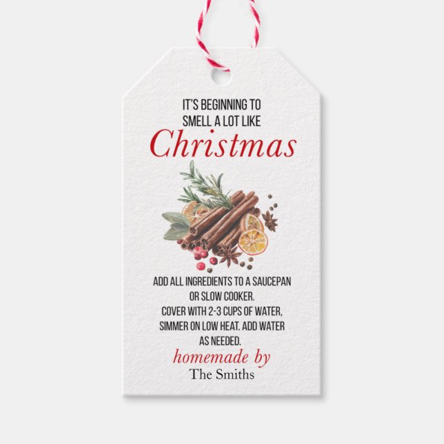 Es riecht wie Weihnachts-Potpourri Geschenkanhänger (Vorderseite)