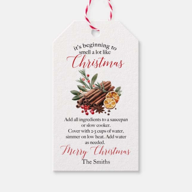 Es riecht wie Weihnachts-Potpourri Geschenkanhänger (Vorderseite)