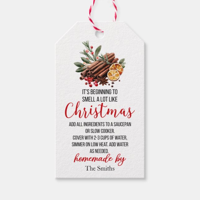 Es riecht wie Weihnachts-Potpourri Geschenkanhänger (Vorderseite)