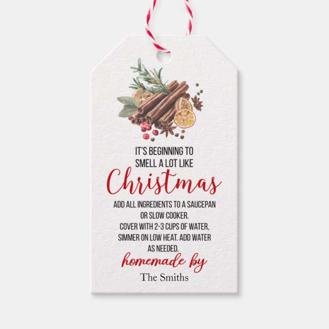 Es riecht wie Weihnachts-Potpourri Geschenkanhänger (Vorderseite)