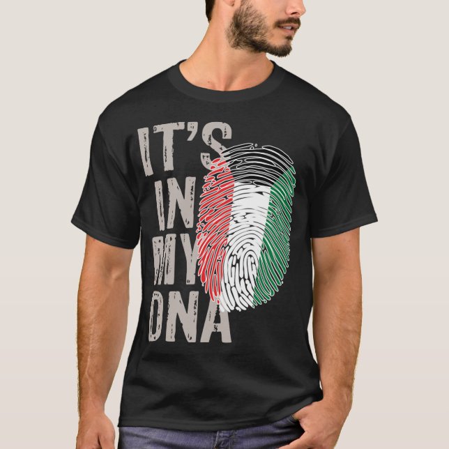 es_s in meiner DNA Kuwait Fingerprint Liebe Kuwait T-Shirt (Vorderseite)