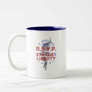 Es sagt nicht UAWG über die Freiheitsstatue Zweifarbige Tasse
