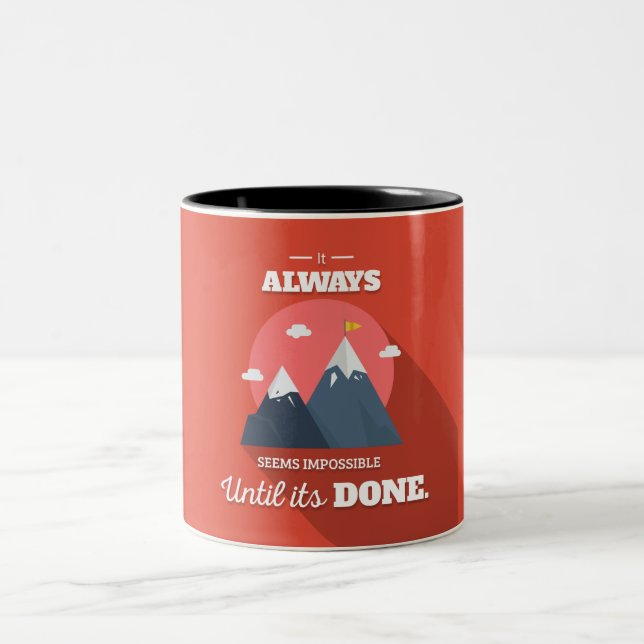 Es scheint immer unmöglich, bis es getan hat zweifarbige tasse (Mittel)