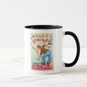 Es schlägt mich, Cartoon-Mann-Bowling Tasse