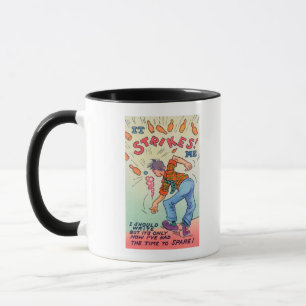 Es schlägt mich, Cartoon-Mann-Bowling Tasse