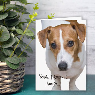 Es schmerzt die Ermutigung des traurigen Hundes Karte