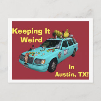 "Es seltsam in Austin Behalten" Postkarte