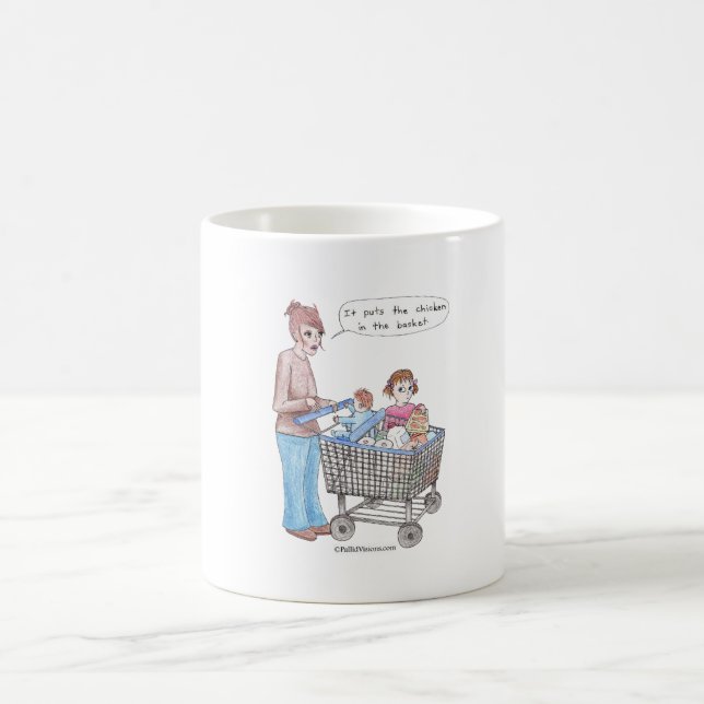 Es setzt das Huhn in den Korb ein Kaffeetasse (Mittel)