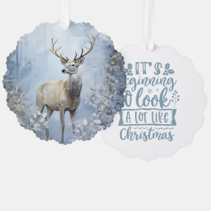 Es sieht sehr nach Weihnachten aus, Hirschbock Ornament Karte