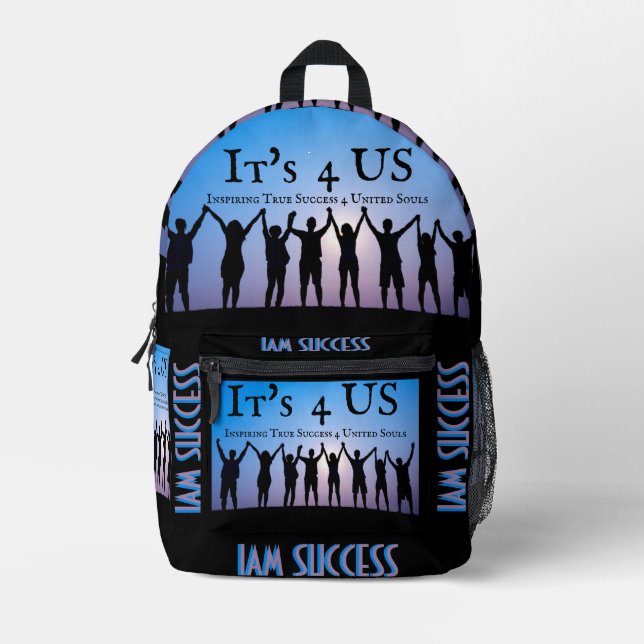 ES SIND 4 US BEDRUCKTER RUCKSACK (Vorderseite)