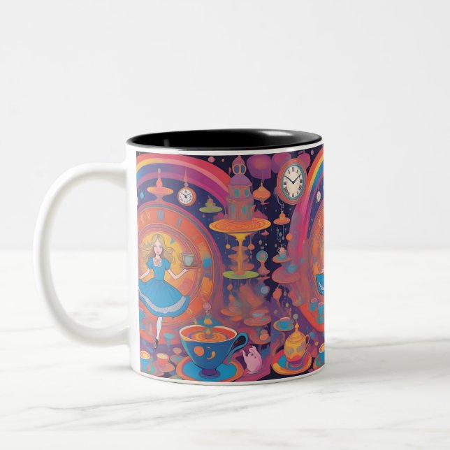 Es sind Tea Time Alice-Tasse Zweifarbige Tasse (Links)