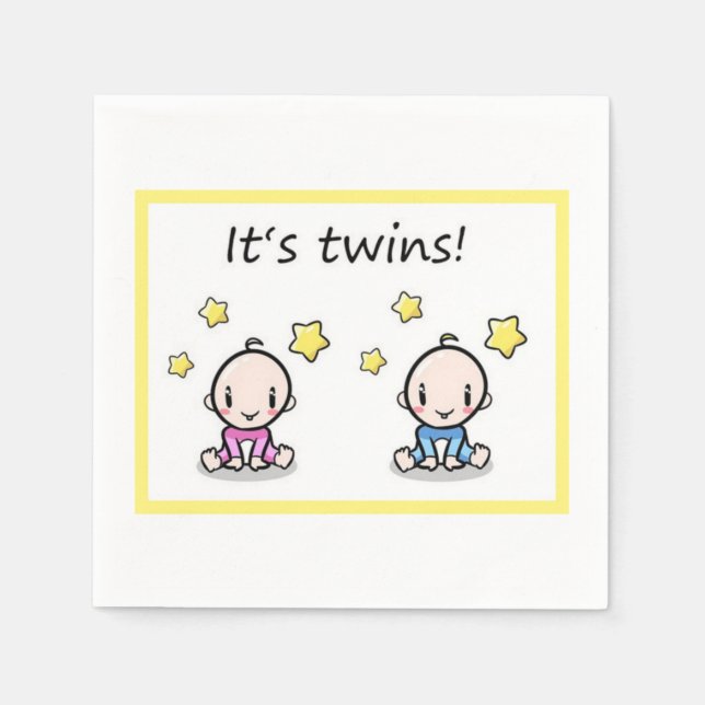 Es sind Zwillinge, Dekoration, Mixed Twin Baby Dus Serviette (Vorderseite)