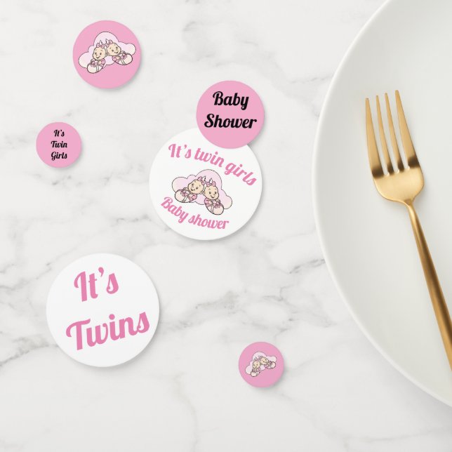 Es sind Zwillingsmädchen! Babyduschtisch Konfetti (Gruppe)