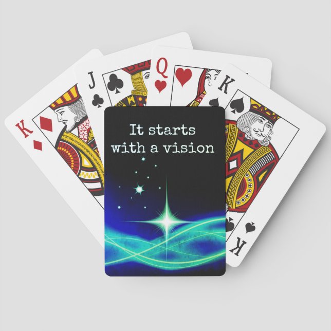 Es startet mit einem Sichtfeld-Kartenspiel Spielkarten (Rückseite)