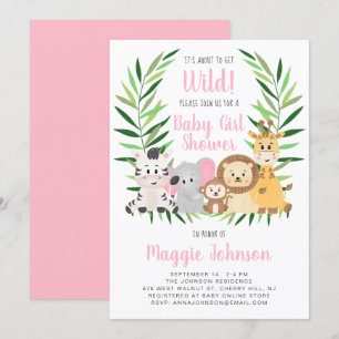 Es steht kurz vor der Wild Safari Baby Safari Einladung