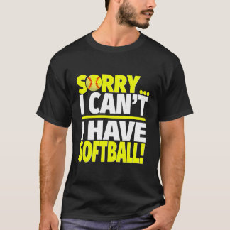 Es tut mir leid, dass ich keinen Softball-Player o T-Shirt
