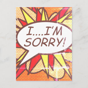 ES TUT MIR LEID Lustige Retro-Comic- Pop-Art Postkarte