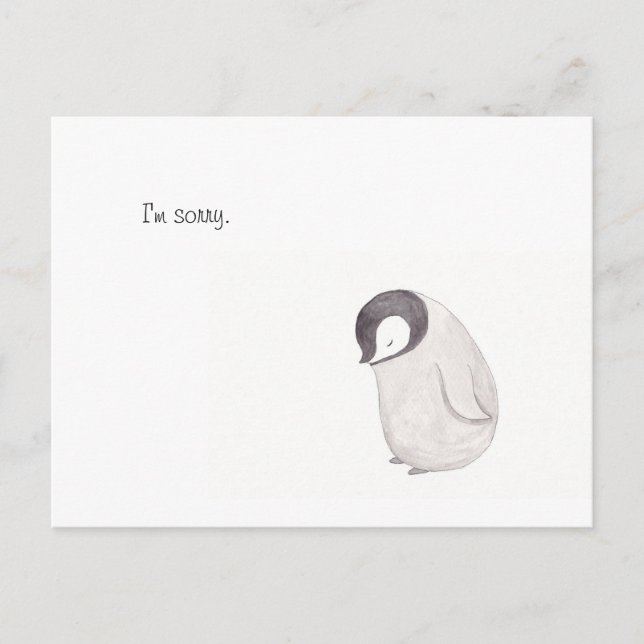 Es tut mir leid, Niedlich Pinguin Post Card Postkarte (Vorderseite)