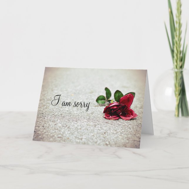 "Es tut mir leid" Rose auf der Straße Karte (Vorderseite)